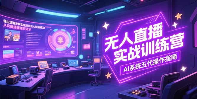 无人直播实操训练营，从设备搭建到话术，AI系统五代操作指南(7月更新-明楼资源站