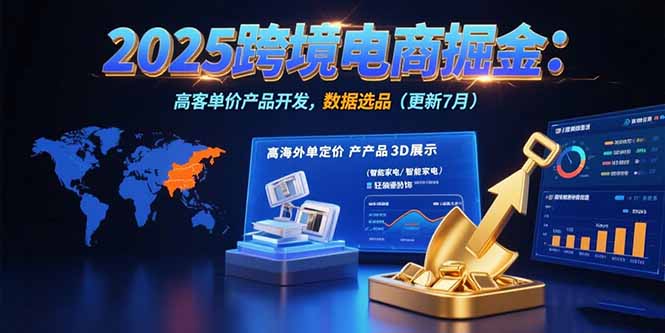 2025跨境电商掘金：蓝海市场定位，高客单价产品开发，数据选品(更新7月-明楼资源站