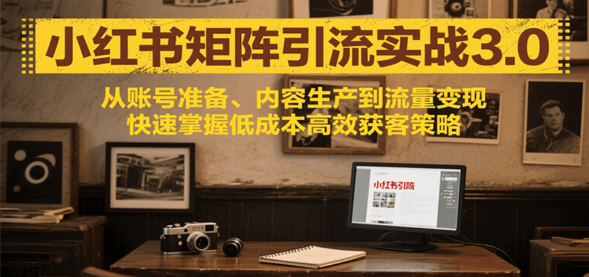 小红书矩阵引流3.0，从账号准备、内容生产到流量变现，快速掌握低成本高效获客策略-明楼资源站