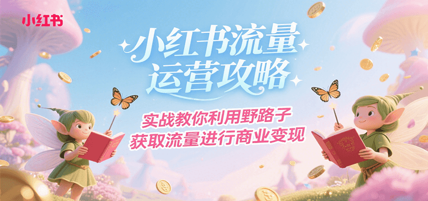小红书流量运营攻略，实战教你利用野路子获取流量进行商业变现-明楼资源站