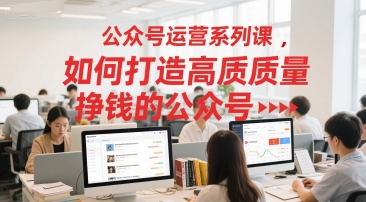 公众号运营系列课，如何打造高质量挣钱的公众号-明楼资源站
