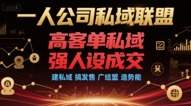 一人公司私域联盟，高客单私域，强人设成交，建私域 搞发售 广结盟 造势能-明楼资源站