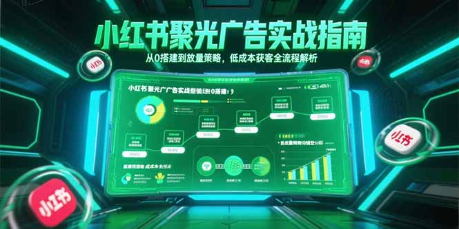 小红书聚光广告实战指南，从0搭建到放量策略，低成本获客全流程解析-明楼资源站