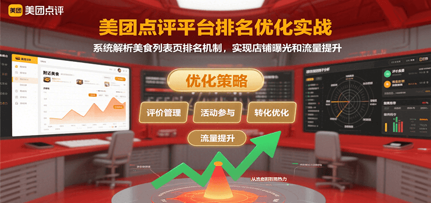 美团点评平台排名优化实战，系统解析美食列表页排名机制，实现店铺曝光和流量提升-明楼资源站