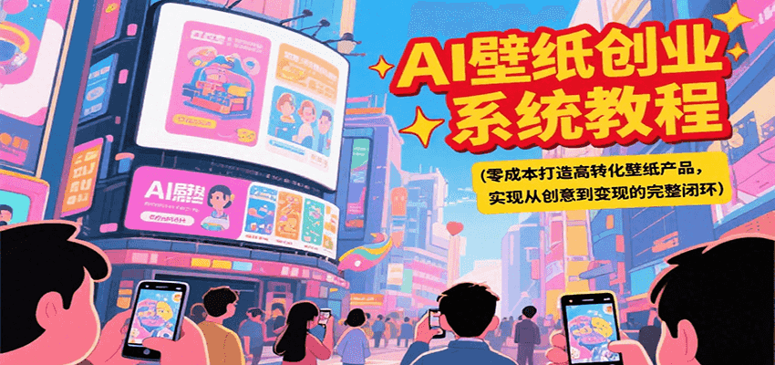AI壁纸创业系统教程，零成本打造高转化壁纸产品，实现从创意到变现的完整闭环-明楼资源站