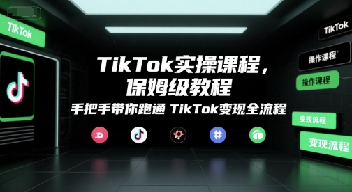 TikTok实操课程，保姆级教程，手把手带你跑通TikTok变现全流程-明楼资源站