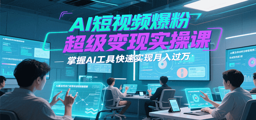 AI短视频爆粉超级变现实操课，掌握AI工具快速实现月入过万-明楼资源站