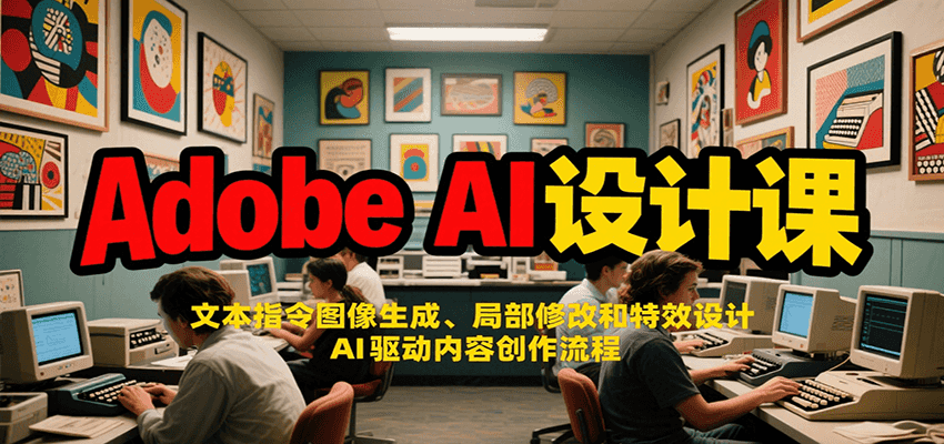 Adobe AI设计课：文本指令图像生成、局部修改和特效设计，AI驱动内容创作流程-明楼资源站