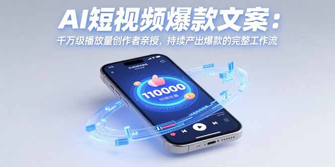 AI短视频爆款文案：千万级播放量创作者亲授，持续产出爆款的完整工作流-明楼资源站